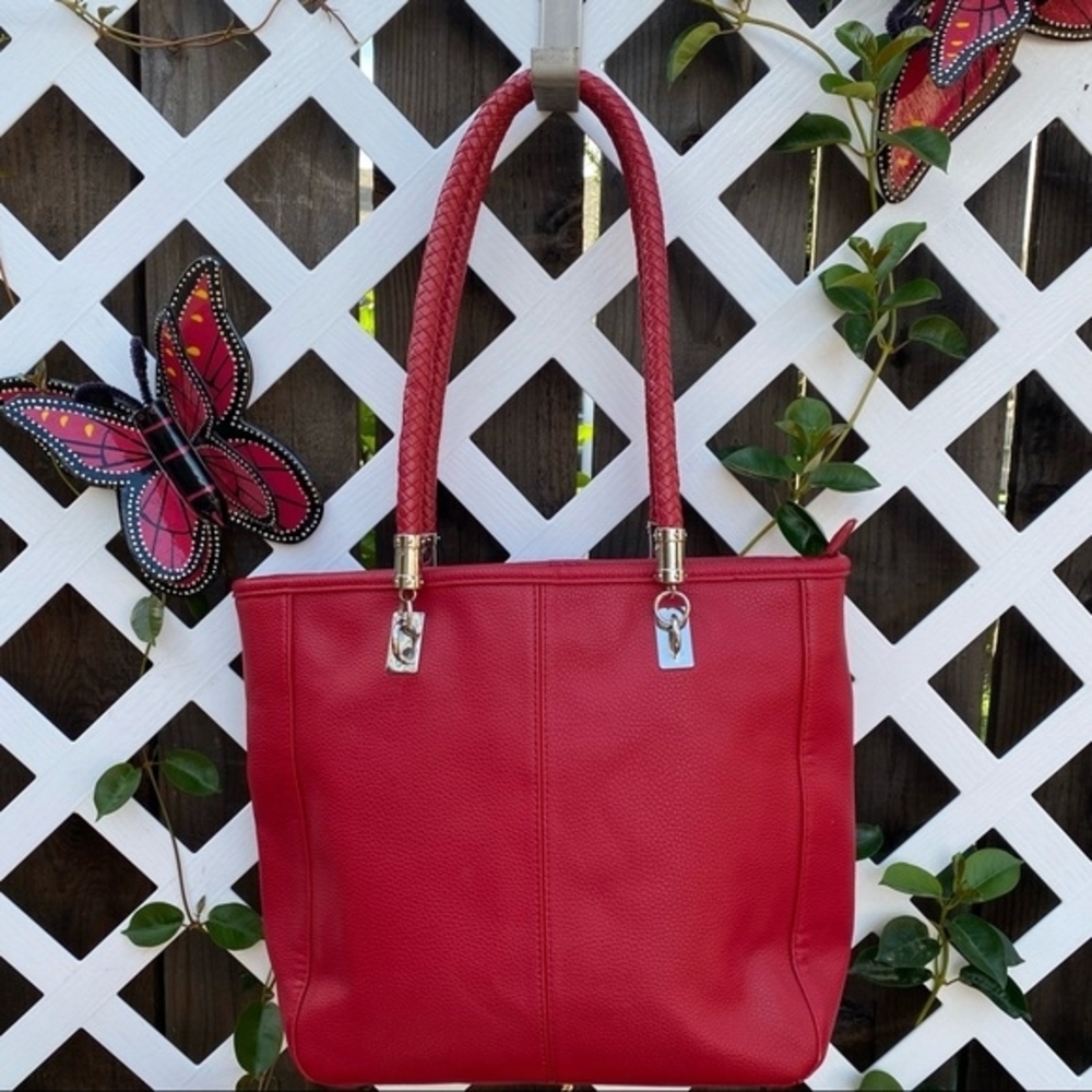 Peck & Peck Vibrant Red Tote Bag